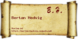 Bertan Hedvig névjegykártya